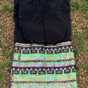 Aidan Mattox Chiffon Sequin Dress Size 4